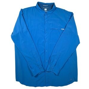 Columbia PFG Omni-Freeze Zero Shirt Mens XL Blue Long Sleeve Cooling Fishing Top